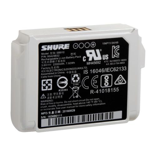 Shure Battery for ADX1 and ADX1LEMO3 transmitters - SB910