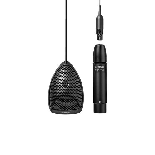 Shure Cardioid - Miniature Black Condenser Boundary Microphone, 12' Attached Cable Detachable preamp with XLR - MX391/C