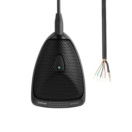 Shure Omnidirectional - Condenser Boundary Microphone, Built-in Preamp, Attached 12' Unterminated Cable, Logic Functions, Programmable Switch and LED Indicator - MX392/O