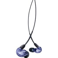 Shure Professional Sound Isolation Earphones, single high-definition driver, clear sound with detailed bass, detachable black cable with MMCX connector, 3.5 mm stereo plug, attenuates outside noise by up to 37 dB, color: Purple, includes black foam sleeves and rubber sleeves in S/M/L sizes and zippered pouch - SE215SPE-PL