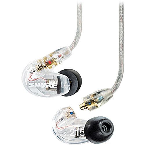 Shure Sound Isolating Earphones with Dynamic MicroDriver and Detachable Cable (Clear) - SE215-CL