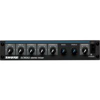 Shure Stereo Mixer for use with 2 Microphones and 3 Stereo Sources, with Ducking and Phantom Power, AC only, Half Rack Space, Single and Dual Mount - SCM262