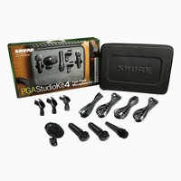 Shure 4-piece studio kid including 1-PGA52, 1-PGA57, 2-PGA181, 1-A25D stand adapter, 2-WA371 stand adapters, 4-XLR-XLR cables, case - PGASTUDIOKIT4