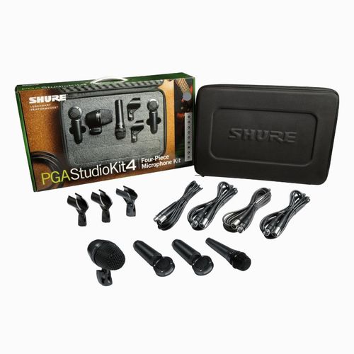 Shure 4-piece studio kid including 1-PGA52, 1-PGA57, 2-PGA181, 1-A25D stand adapter, 2-WA371 stand adapters, 4-XLR-XLR cables, case - PGASTUDIOKIT4