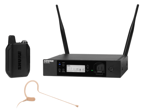Shure The GLX-D+ Dual Band Wireless Rack System features the premium MX153 Headworn Earset for high-quality vocal performance applications and the GLXD4R+ half-rack receiver. - GLXD14R+/MX53-Z3