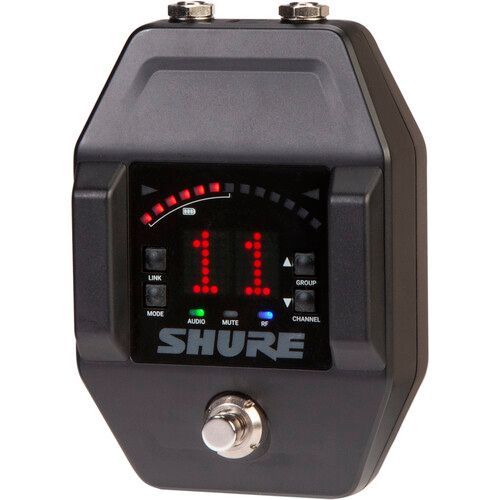 Shure The GLXD6+ Dual Band Guitar Pedal receiver is engineered in a rugged metal design that can be completely integrated into your pedalboard. - GLXD6+=-Z3