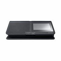 Shure Wireless Conference Unit with 4.3 inch color touchscreen for voting, interpretation channel selection, and conference information, integrated NFC ID card reader, chairman, delegate, listener, and ambient modes, integrated loudspeaker, 10-pin microphone connector, 2 3.5mm headphone jacks with volume controls. Includes SB930 rechargeable Li-Ion battery. - MXCW640