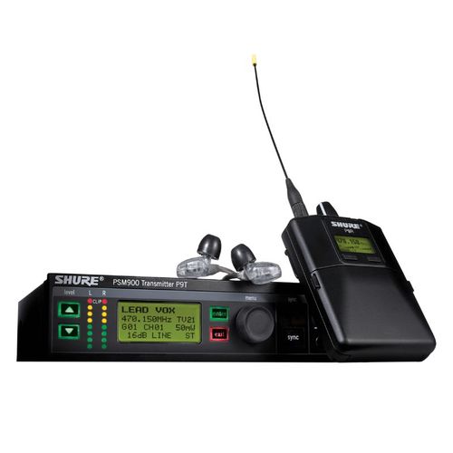 Shure Shure PSM 900 Personal Monitor System with Rackmountable Transmitter, Rechargeable Bodypack Receiver and SE425 Earphones - P9TRA+425CL-G6