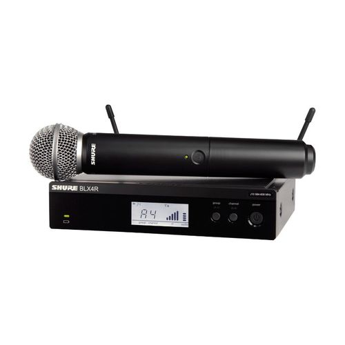 Shure Vocal System with (1) BLX4R Rack Mount Wireless Receiver and (1) BLX2 Handheld Transmitter with SM58 Microphone - BLX24R/SM58-J11