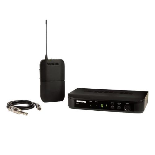 Shure Guitar Wireless System with (1) BLX4 Wireless Receiver, (1) BLX1 Bodypack Transmitter, and (1) WA302 Instrument Cable - BLX14-H11