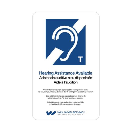 Williams Sound ADA Wall Plaque (T-Coil) - IDP 009