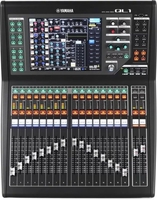 Yamaha 18 Motorized faders (16 x 2 master/assignable); 40 input mixing channels (32 mono + 8 stereo); 16 Mix (mono); 8 Matrix (mono); 1 stereo Master; 1 Mono Master; 16 DCA groups; 16 analog XLR inputs; 8 analog XLR outputs; 2x 2 record/playback channels via USB storage device; built-in Dante I/O (64 x 64); 2 MY Card slots; ships with Steinberg Nuendo Live 2 software and one Dante Virtual Soundcard license; rack-mountable with optional RK1, - yamaha-ql1