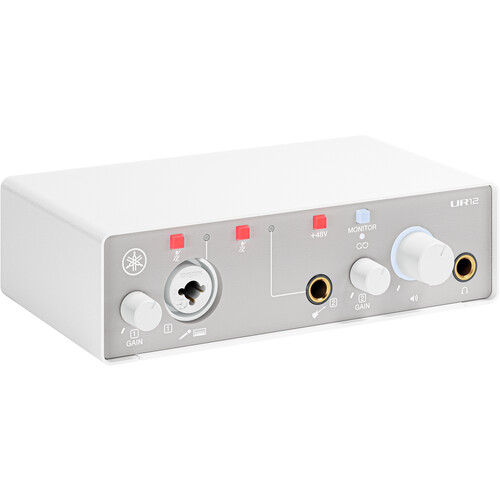 Yamaha 2-in/2-out USB-C Audio Interface with 24-bit/192kHz support, 1 Combo/1 TRS inputs, Direct Monitoring, Loopback, and Steinberg software suite, white - UR12MK3 W