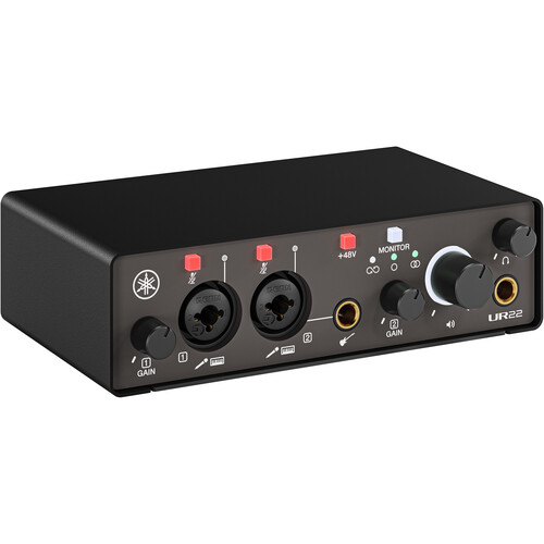 Yamaha 2-in/2-out USB-C Audio Interface with 24-bit/192kHz support, 2 Combo Inputs, Direct Monitoring, Loopback Function, and Steinberg software suite, black - UR22MK3 B