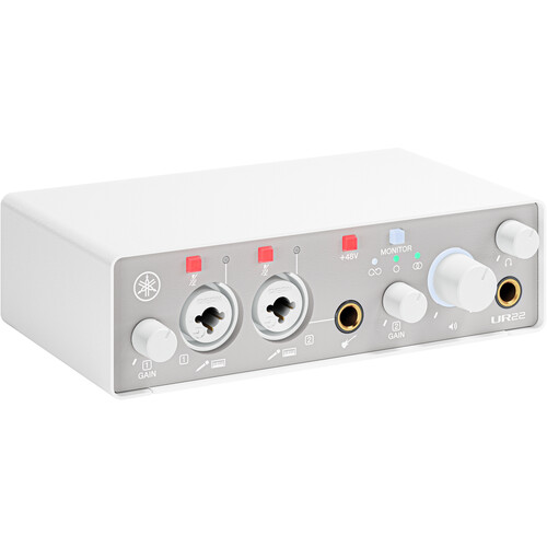 Yamaha 2-in/2-out USB-C Audio Interface with 24-bit/192kHz support, 2 Combo Inputs, Direct Monitoring, Loopback Function, and Steinberg software suite, white - UR22MK3 W