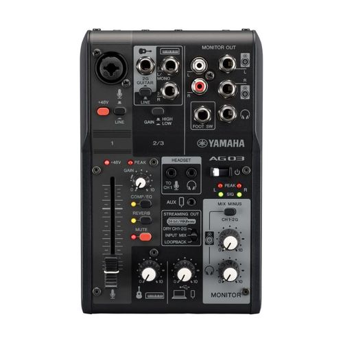 Yamaha 3-Channel Live Streaming Loopback Audio USB Mixer - AG03MK2 (Black)