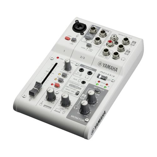 Yamaha 3-Channel Live Streaming Loopback Audio USB Mixer - AG03MK2 (White)