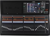 Yamaha 34 Motorized faders (32 x 2 master/assignable); 72 input mixing channels (64 mono + 8 stereo); 16 Mix (mono); 8 Matrix (mono); 1 stereo Master; 1 Mono Master; 16 DCA groups; 32 analog XLR inputs; 16 analog XLR outputs; 2 x 2 record/playback channels via USB storage device; built-in Dante I/O (64 x 64); 2 MY Card slots; ships with Steinberg Nuendo Live 2 software and one Dante Virtual Soundcard license, - yamaha-ql5