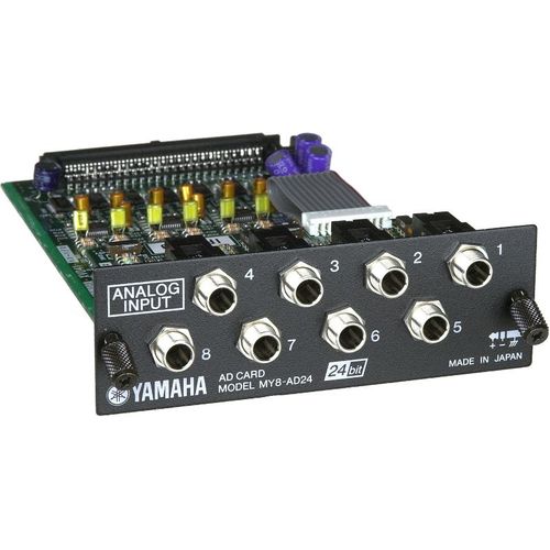 Yamaha 8-Channel line level analog input card; eight balanced 1/4" connectors; Euroblock connectors, - yamaha-my8ad24