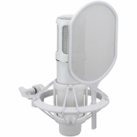Yamaha Condenser microphone, shock mount, pop filter, white finish - YCM705 W