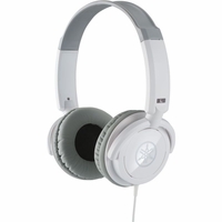 Yamaha Performance headphones; 46?; sensitivity 103dB/mW; frequency response 20Hz-20kHz; 40mm driver; closed back light weight design; 1/8" TRS plug; 1/4" adapter included (White), - yamaha-hph-100wh