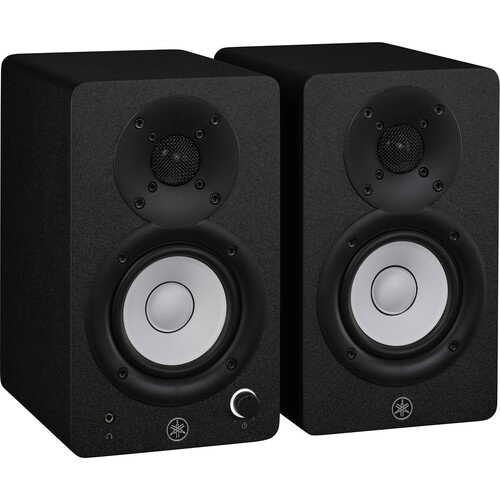 Yamaha Powered studio monitors 1 x 3.5 1 x 0.75 dome 52W 70-22kHz 2 x Combo 2 x RCA mini-jack inputs on left speaker pair black finish - HS3 B