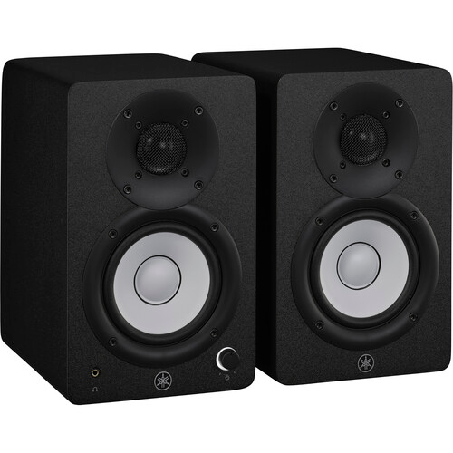 Yamaha Powered studio monitors 1 x 4.5 1 x 1 dome 52W 60-22kHz 2 x Combo 2 x RCA mini-jack inputs on left speaker pair black finish - HS4 B