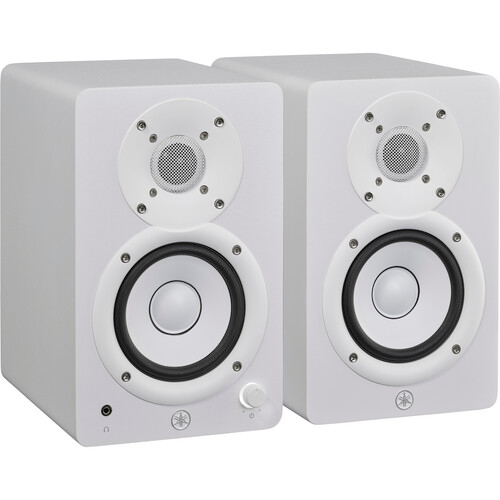 Yamaha Powered studio monitors 1 x 4.5 1 x 1 dome 52W 60-22kHz 2 x Combo 2 x RCA mini-jack inputs on left speaker pair white finish - HS4 W