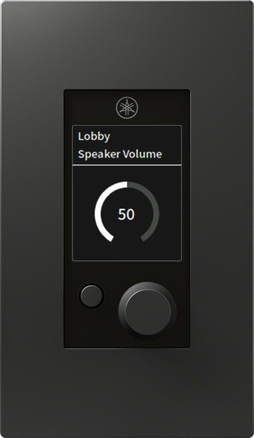 Yamaha TCP/IP connected wall-mounted control panel for DME3/DME5 processors and compatible third-party devices 1 x RJ45 network connector PoE powered rotary encoder with push black finish - MCP2B