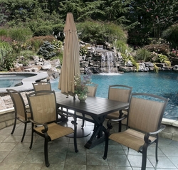 Ava Slatted Dining Set of Seven (MF) Ava Slatted Dining Set of Seven (MF)