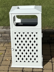 Cast Aluminum Trash Receptacle with Ashtray