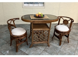 Pecan Rattan Cafe Set (UPS $125)