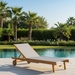 Teakwood Sling Chaise Lounge