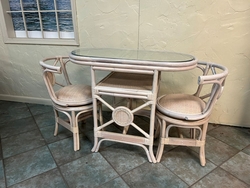 Whitewash Rattan Cafe Set (UPS $125)