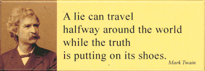 A Lie Twain - Panoramic Quote Magnet      
