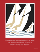 Adjust The Sails Sailboats on Red 11 x 14 Print