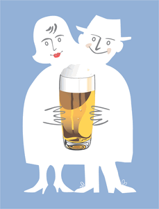 Beer Loving Couple Magnet