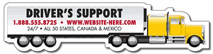 Big Rig Tractor Trailor Truck Shape Custom Magnet