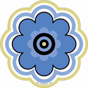 Blue & Green Pop Flower Car Magnet
