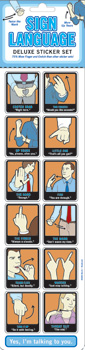Blue Q Stickers - Sign Language     