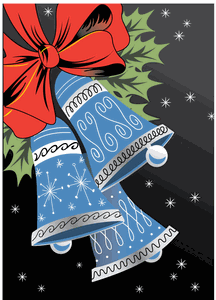 Blue Xmas Bells Magnet