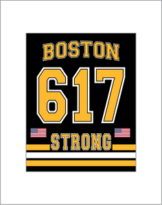 Boston 617 Strong Bruins Style Print