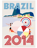 Brazil 2014 Travel Poster Magnet