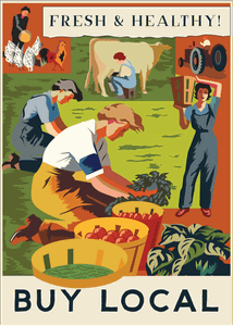 Buy Local Fresh & Healthy Farmers Magnet