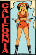 California Cowgirl Travel Decal Car Magnet    