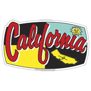 California Rectangle Travel Decal Magnet 