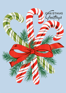 Candy Canes on Blue Magnet