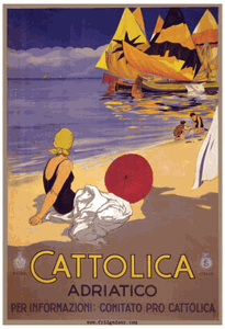 Cattolica Italy Travel Poster Magnet          