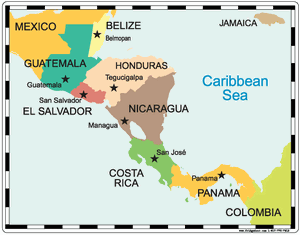 Central America Map Dry Erase Magnet