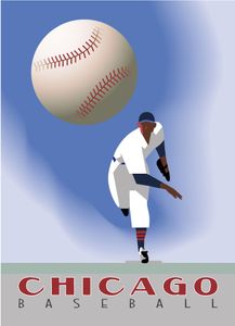 Chicago Baseball Pitcher Magnet